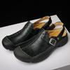 Fashion Outdoor Summer Men Sandals Handmade Leather Mens Casual Shoes Outdoor Men Wading Aqua Shoes Male Beach Shoes Simple Roman Flats