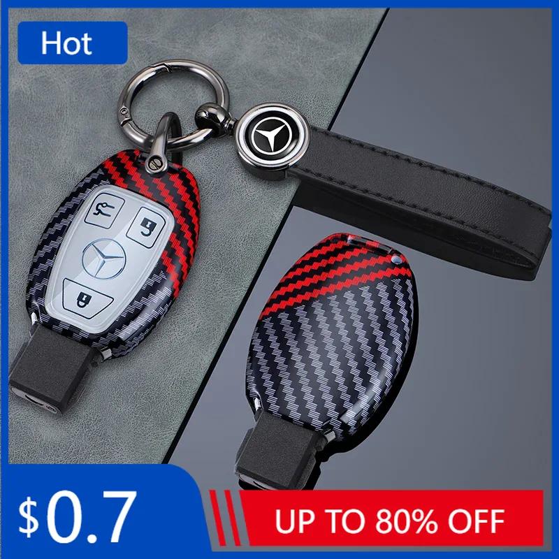 IWJ3 2025 New Carbon Fiber Car Remote Key Case Cover Shell For Mercedes Benz A B C S Class AMG GLA CLA GLC W176 W221 W204 W205 Auto A