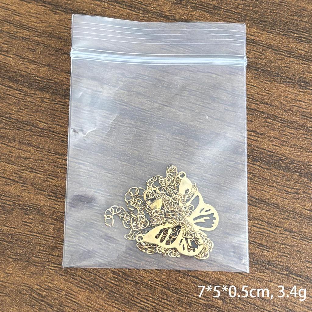 18K Gold-Plated Stainless Steel Hollow Butterfly Pendant Necklace