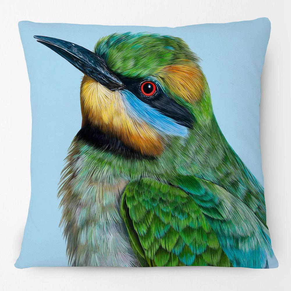 Australia Native Birds Parrots Maggie Black Cockatoo Honeyeater Print Cushion Cover Sofa Decor Pillow Case