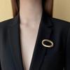 Stainless Steel O Shape Brooches Gold Silver Color O Shape Metal Brooch Pin Geometric Design Geometric Brooches For Women