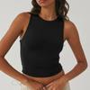 Sleeveless Tight Bottomed Shirt With Round Neck Racerback Top