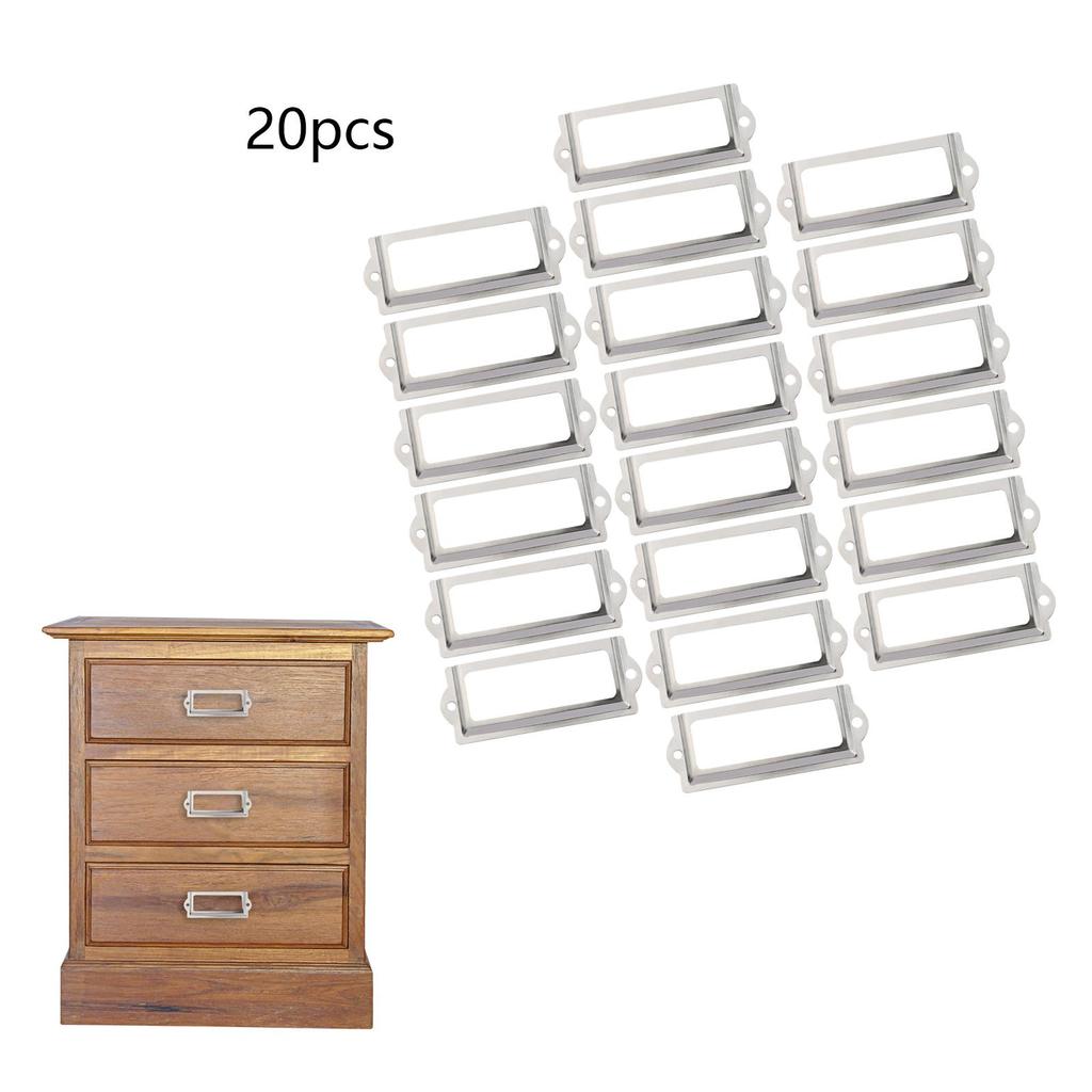 Office Library File Drawer Pull Iron Label Frame Handle for Vintage Cupboard Organizer Storage Box