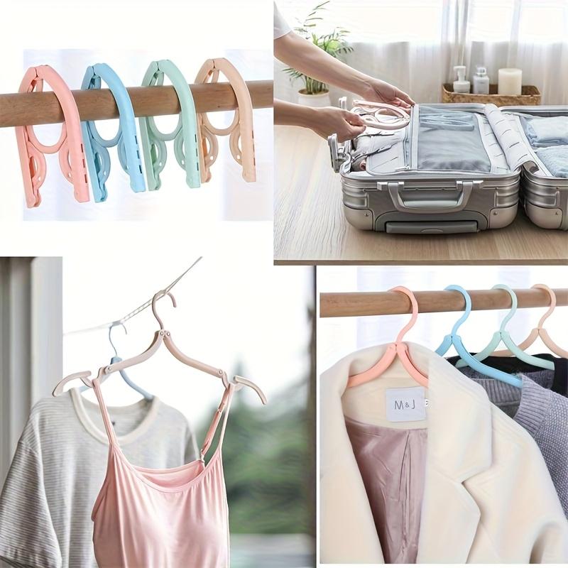 20PCS Folding Clothes Hanger Travel Portable Clothes Hanging Rack Space Saving Home for Dress Pants Suit Student Dormitory