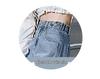 Hohe Taillen Multi-Knopf Verstellbare Jeanshose - Damen Vielseitige Lockere Gerade Beine Koreanischer Stil Bodenlang Fließende Weite Beine.