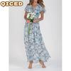 Women's Fashion Summer Spring Short Sleeve V-Neck Casual Dresses