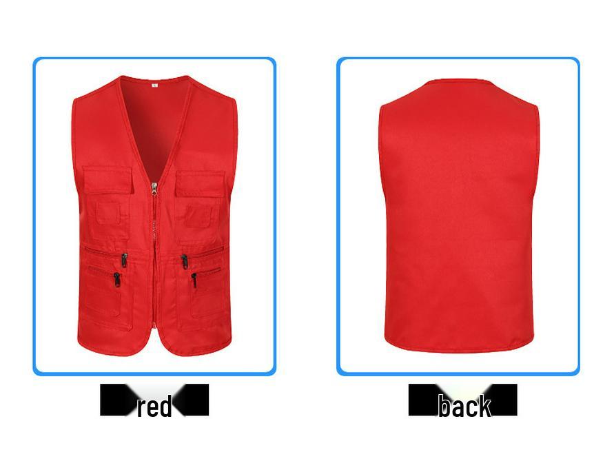 Custom Embroidered Casual Vest for Outdoor Volunteer Activities and Events