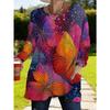 Women's long-sleeved round-neck T-shirt, suitable for spring, autumn and winter seasons. It has pockets and print designs. machine washable.