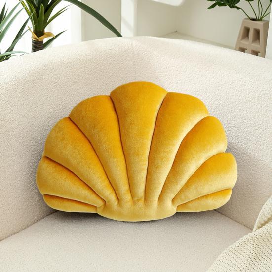 3D Velvet Shell Pillow Soft Insert Seashell Ocean Beach Theme Throw Pillow