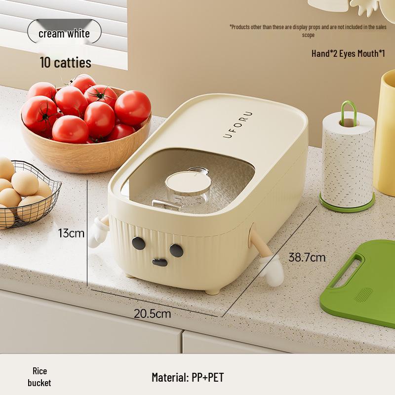 20 Jin Food-Grade Rice Storage Bucket - Sealed, Moisture & Insect-Proof for Kitchen Use