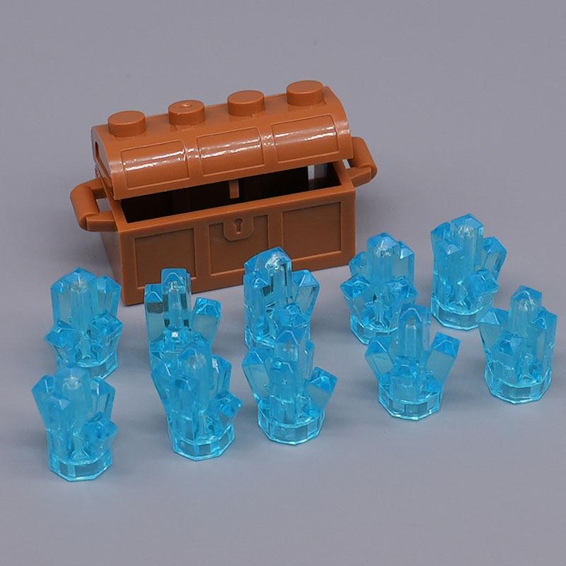 MOC City Treasure Series Set Accessories Building Blocks Gold Ore Silver Crystal Diamond Box Gold Key Dollar Cash Brick Kid Toys