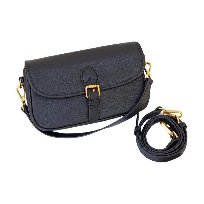

Европейская и американская ретро-сумка кроссбоди на плечо из натуральной кожи высшего качества для женщин 23x9x14 cm чёрный