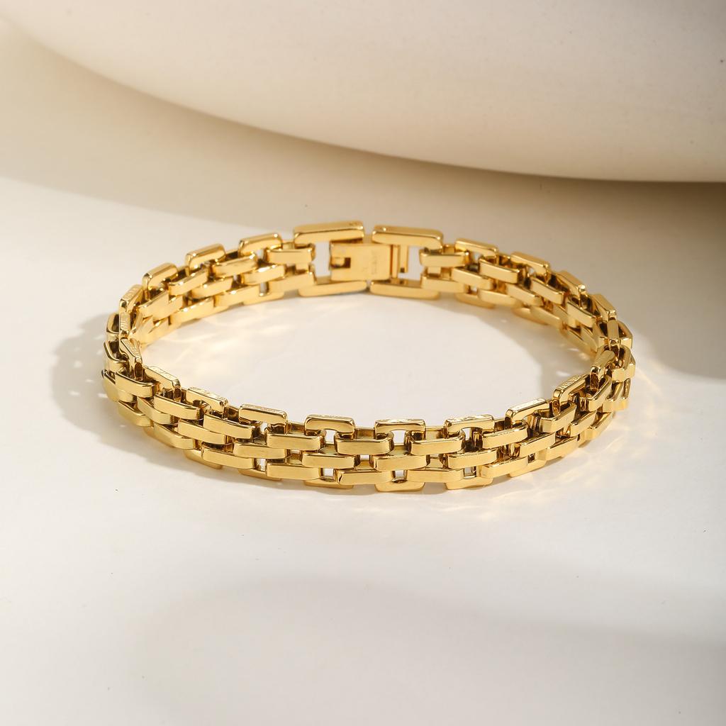 Simple Stainless Steel Watch Strap Bracelet for Women, Silver Gold Color Chain Bracelet, Fashion Waterproof Jewelry