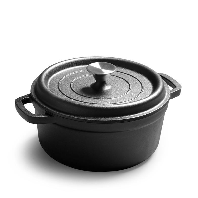 European Style Double Ear Cast Iron Bread & Stew Pot - Non-Stick, Deepened and Enlarged