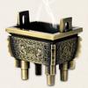 Chinese Square Tripod Incense Burners Cone Coil Stick Holder Base Home Decor