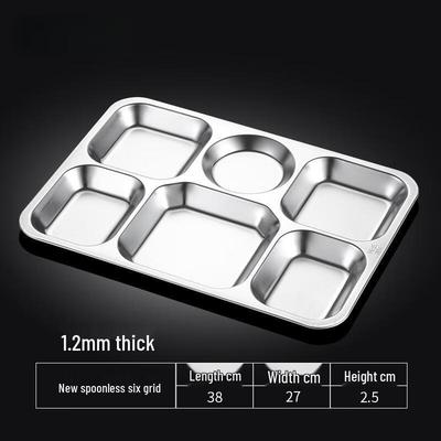 ZLIII 304 Stainless Steel Divided Cafeteria Plate