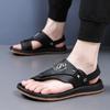 Fashion Fashion Casual Flat Outdoor Beach Men Sandals Summer Soft Sole Male Flip-flops Leather Lightweight Man Slippers Sandalias Hombre