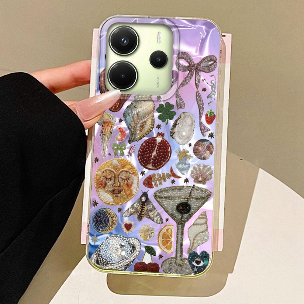 Purple Face Sun Stars Women Girls Phone Case for Xiaomi Redmi Note 14 13 12 11 11S 10 9 8 Pro 9C 13C 14C A5 A3 A4 A3X A1 Cover