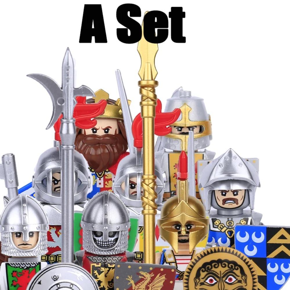 Medieval Military Europe King Soldier Figures Building Blocks Castle Lion Knight Sword Infantry Weapon Warrior Bricks Toys Gifts