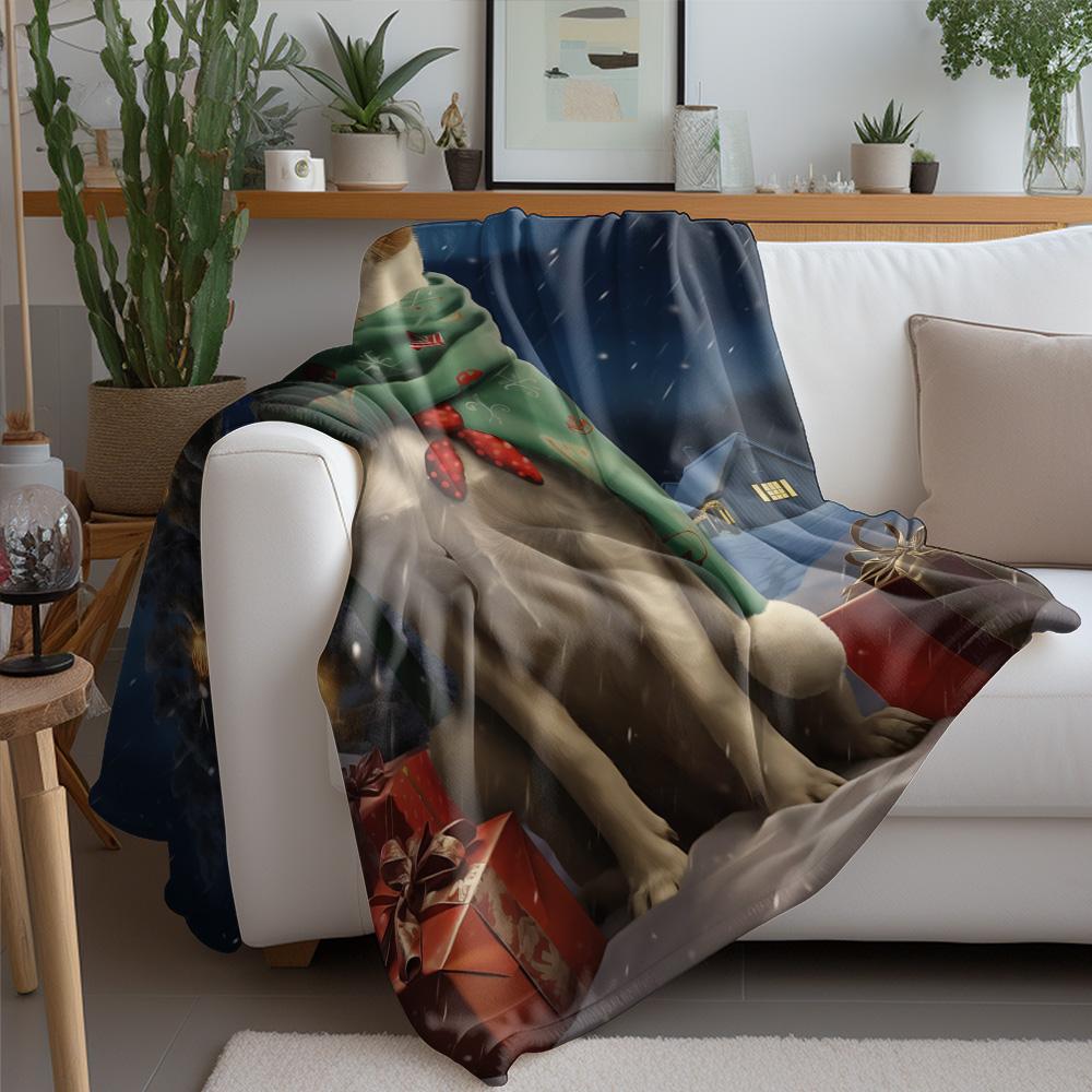 Tuniu Cute Dog Winter Fleece Blanket Sofa Bed Throw for Kids Teens Adults Gift