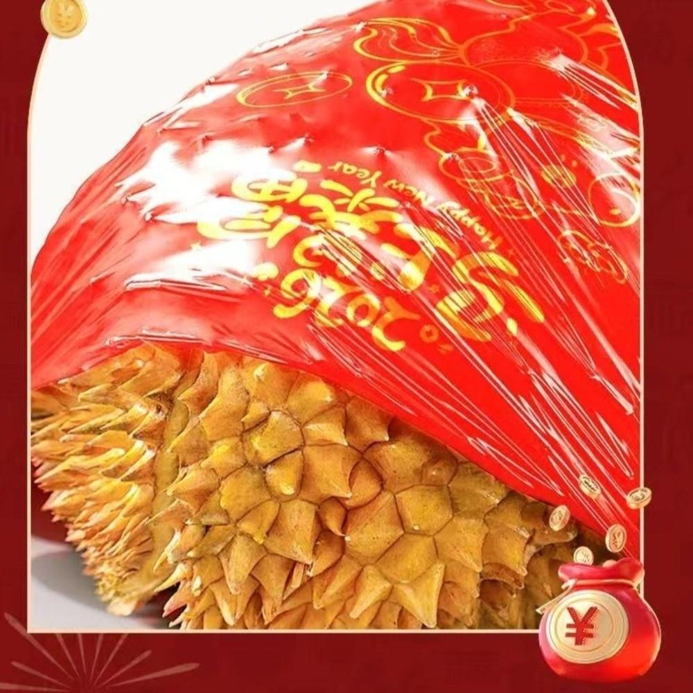 Handheld Thickened Plastic Get Rich Soon Bags Chinese Red Thick Vest Style Plastic Vest Festive Celebration Bags Shopping Use