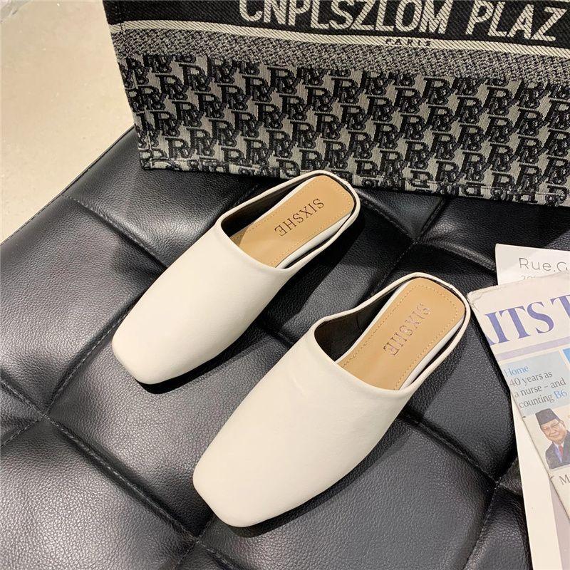 Women's new minimalist and versatile outdoor heelless lazy slippers