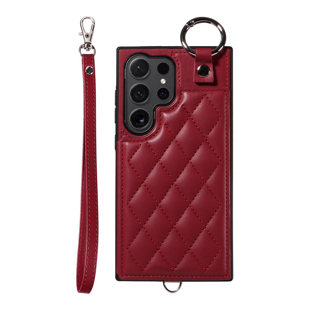 Suitable for Samsung S24 mobile phone case A25 rhombus small fragrant wind card ring bracket portable rope A05S anti-drop