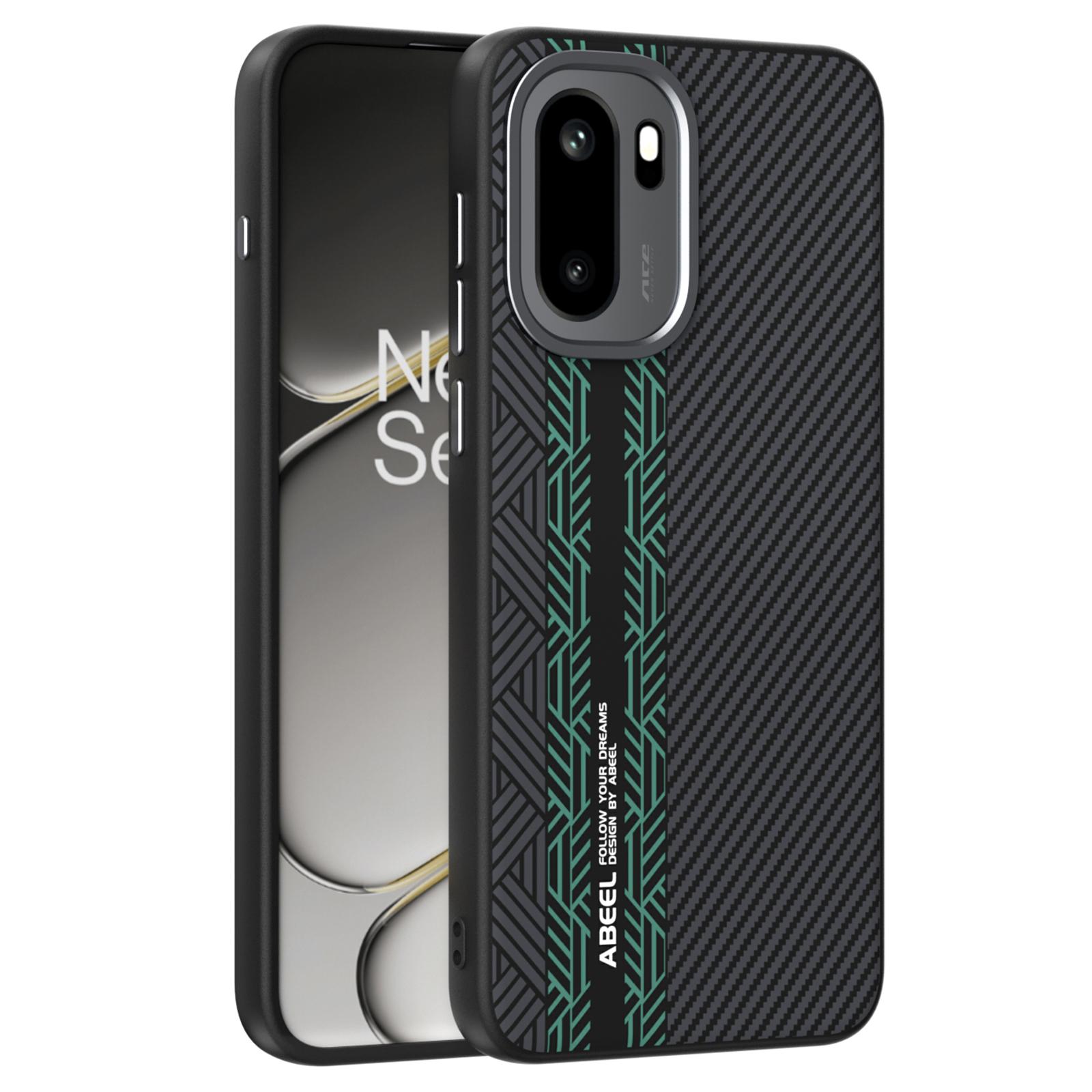 

ABEEL Магнітний чохол для OnePlus Ace 6 5G PC + TPU + Алюмінієвий сплав + Шкіра PU Тонка задня кришка для телефону