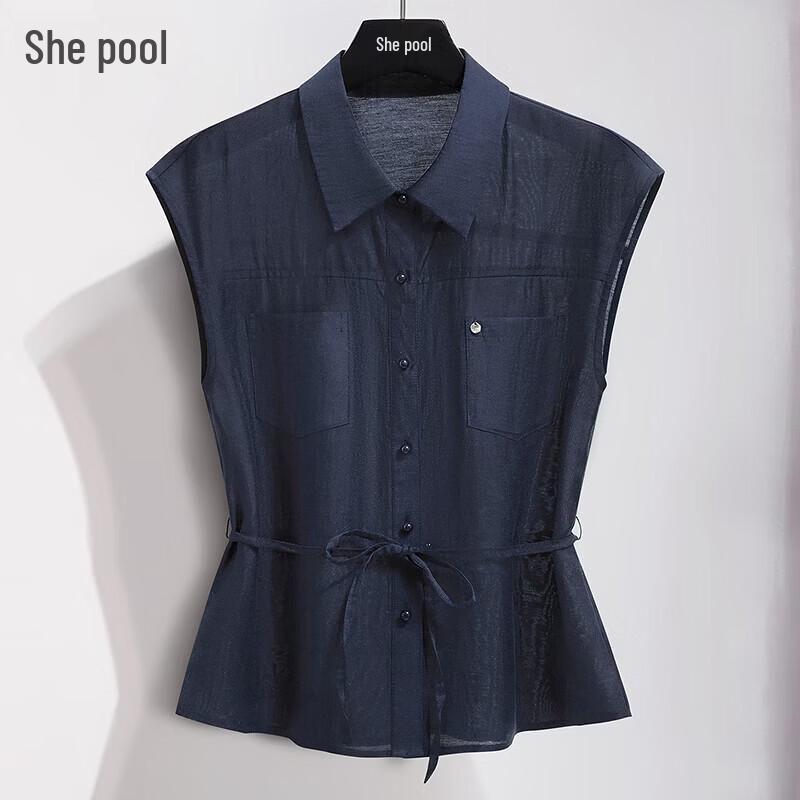 Shechi Women s Lyocell Blend Sleeveless Commuter Shirt M