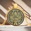 Aztec Calendar Mayan Necklace Jewelry Pendant Men Women
