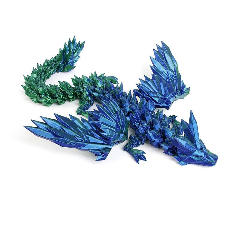 3D Printed Crystal Flying Dragon Movable Wing Toy Landscape Decoration