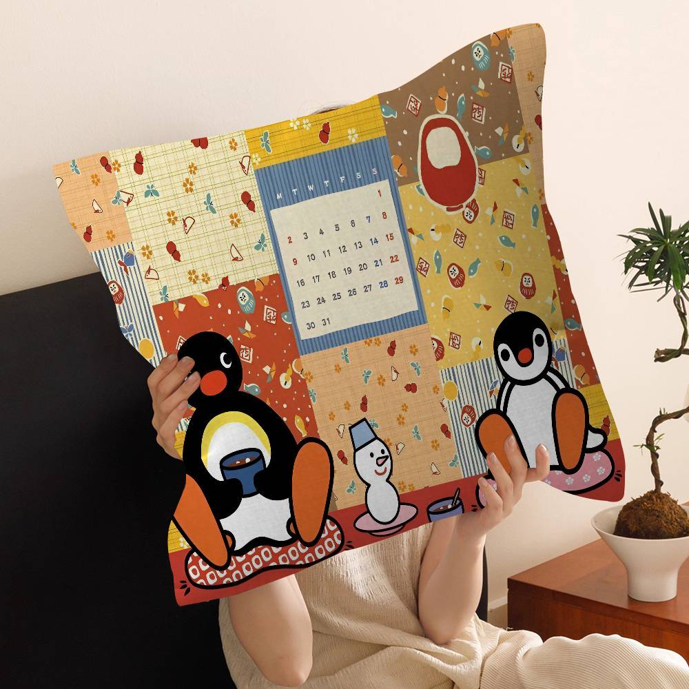 Cartoon P-Pingu P-Penguin Film Personalized picture text home decorative pillows Household Gifts 45x45cm