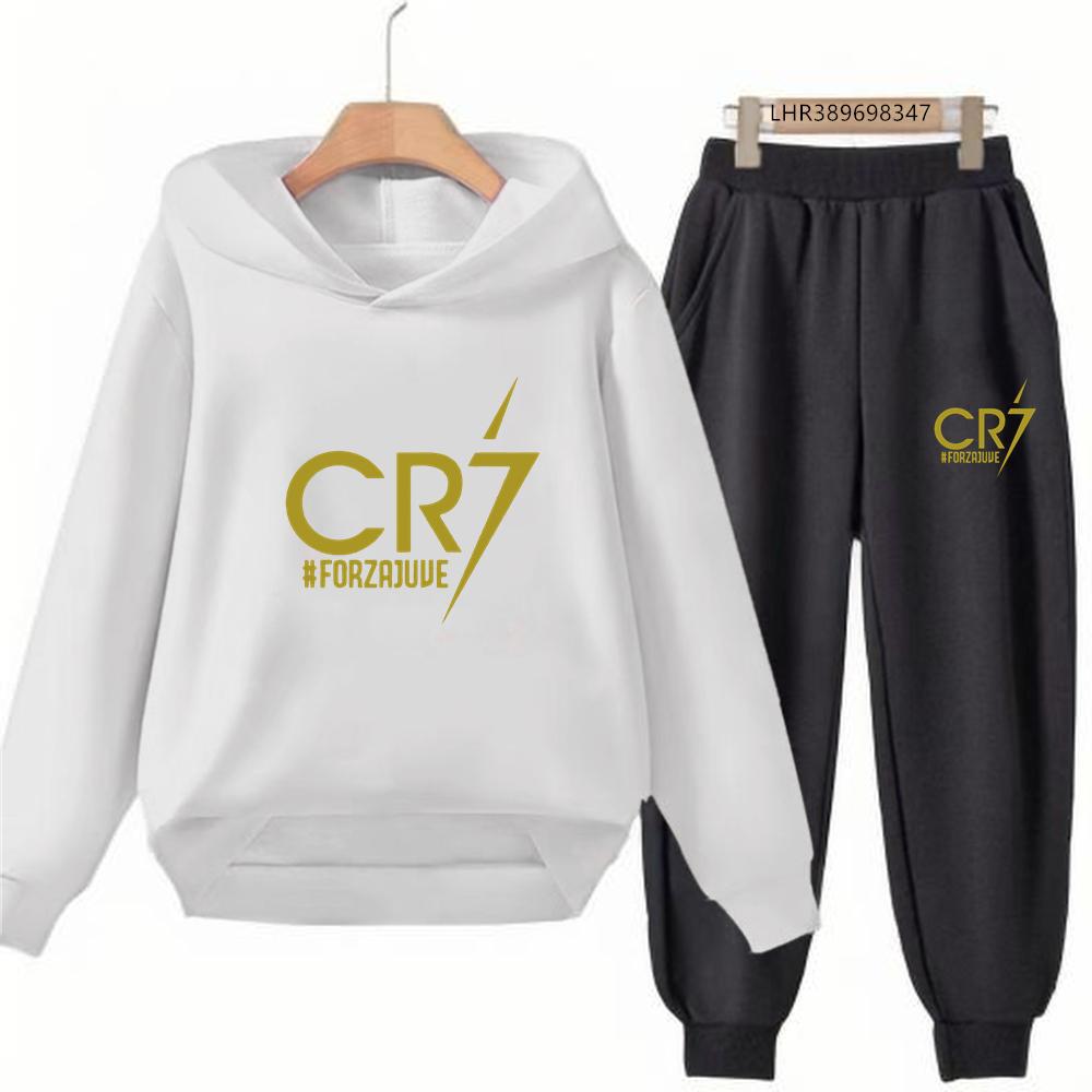 Autumn Football Star 3-12 Years Children Hoodie+Pants Suit Kid Sweatshirt 2Pcs Sets Boys Girls Trousers Toddler Tracksuits