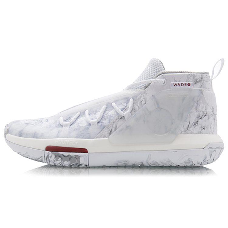 Li Ning Wade Fission 6 Slip Resistant And Abrasion Resistant Coverage Mid Top Basketball Shoes Men's White ABAQ031-2
