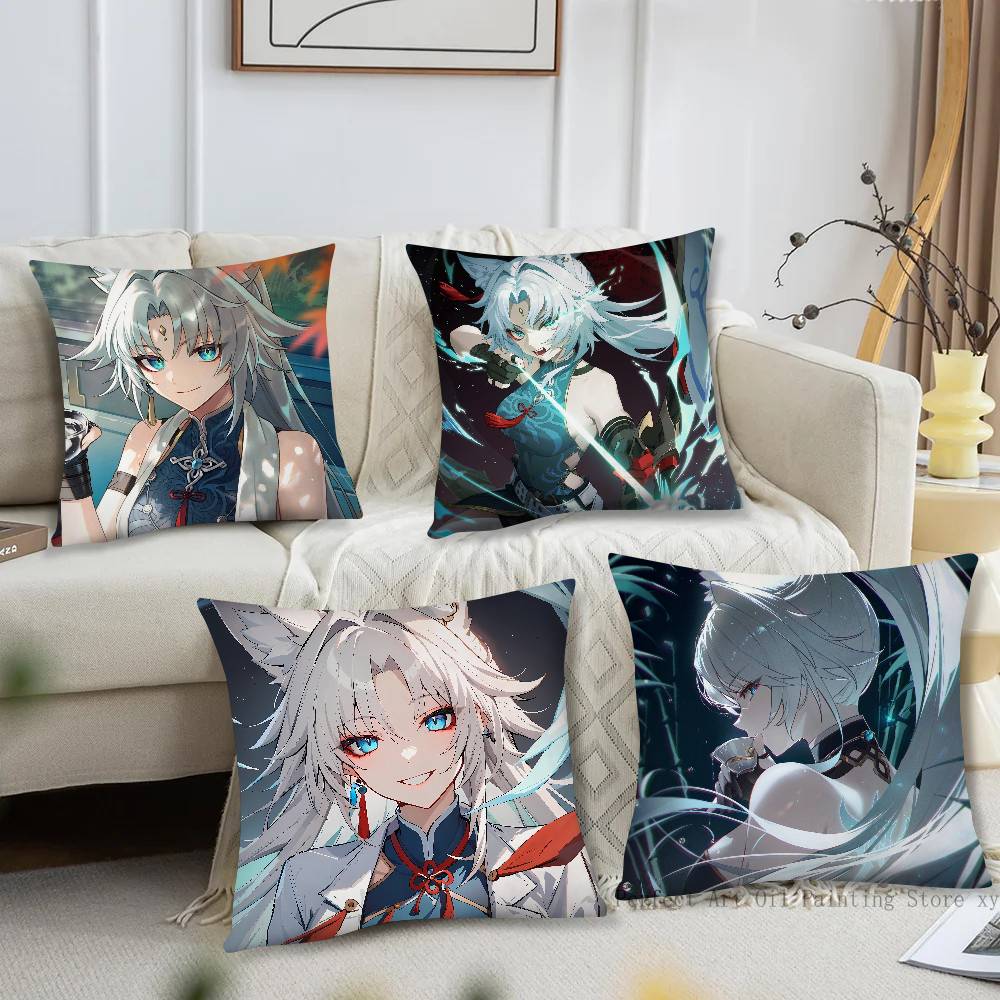 Feixiao Anime Game Honkai Star Rail Pillow Case Fashion Square Pillowcase Bedroom Sofa Room Ins Decoration Leisure