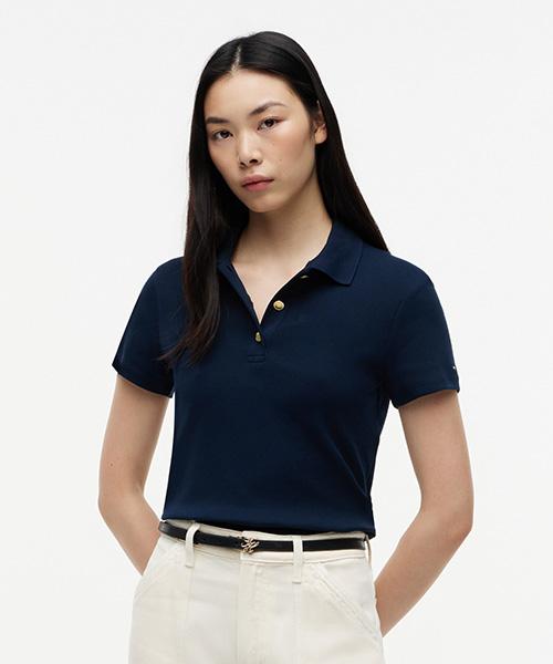 TOMMY HILFIGER Gold Button Polo Shirt (T22G1Tpi052Wt1C1G)