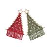 Holiday Tree Fiber Craft Set for 2 Hanging Projects with Soft Cotton Cord, Wooden Star Toppers, Beads and Dowels