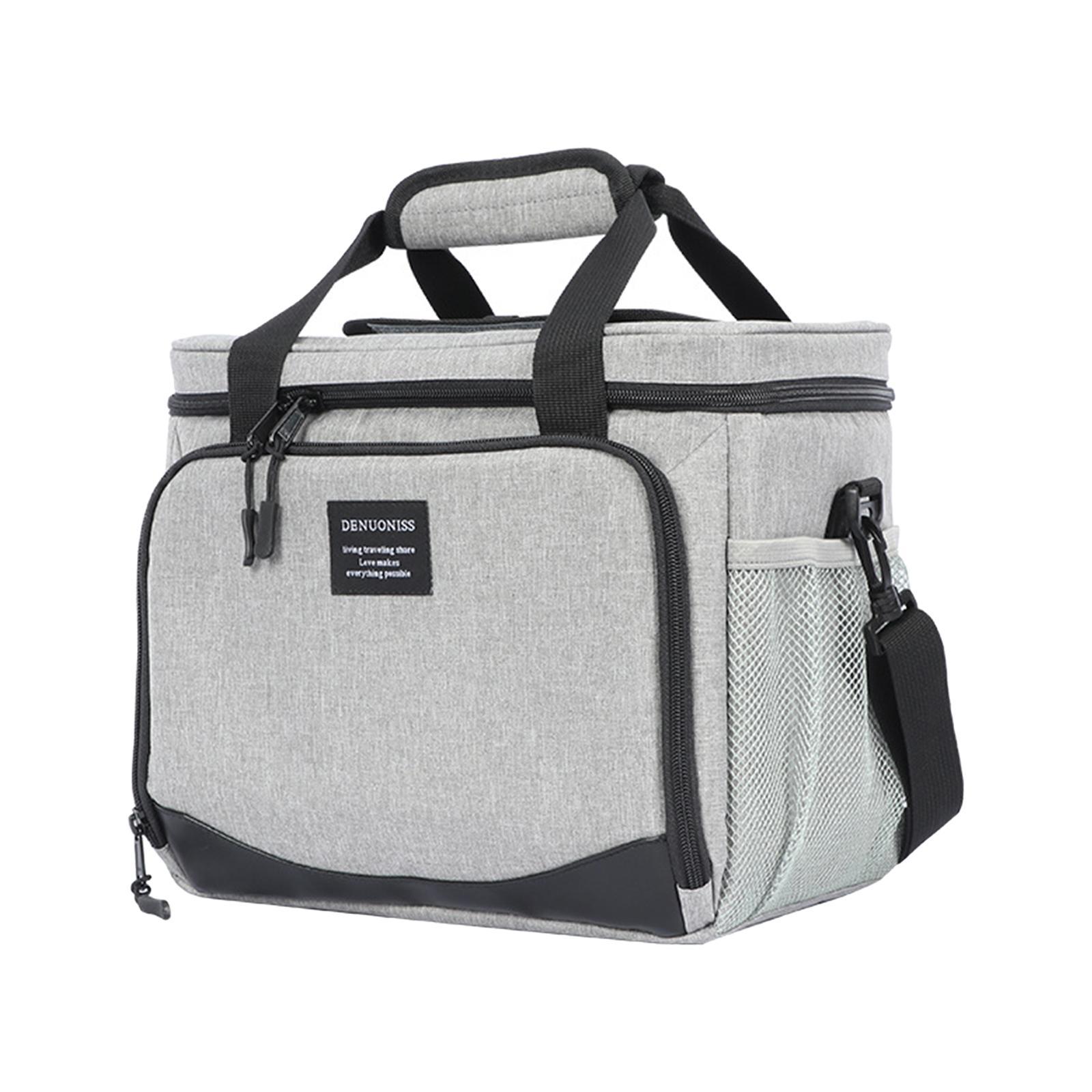 

Изолированная термосумка для ланча, походная пляжная коробка для еды для похода на пляж серый