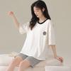 Japanese summer department new cotton pajamas women's fresh pastoral style student casual loungewear round neck short-sleeved suit