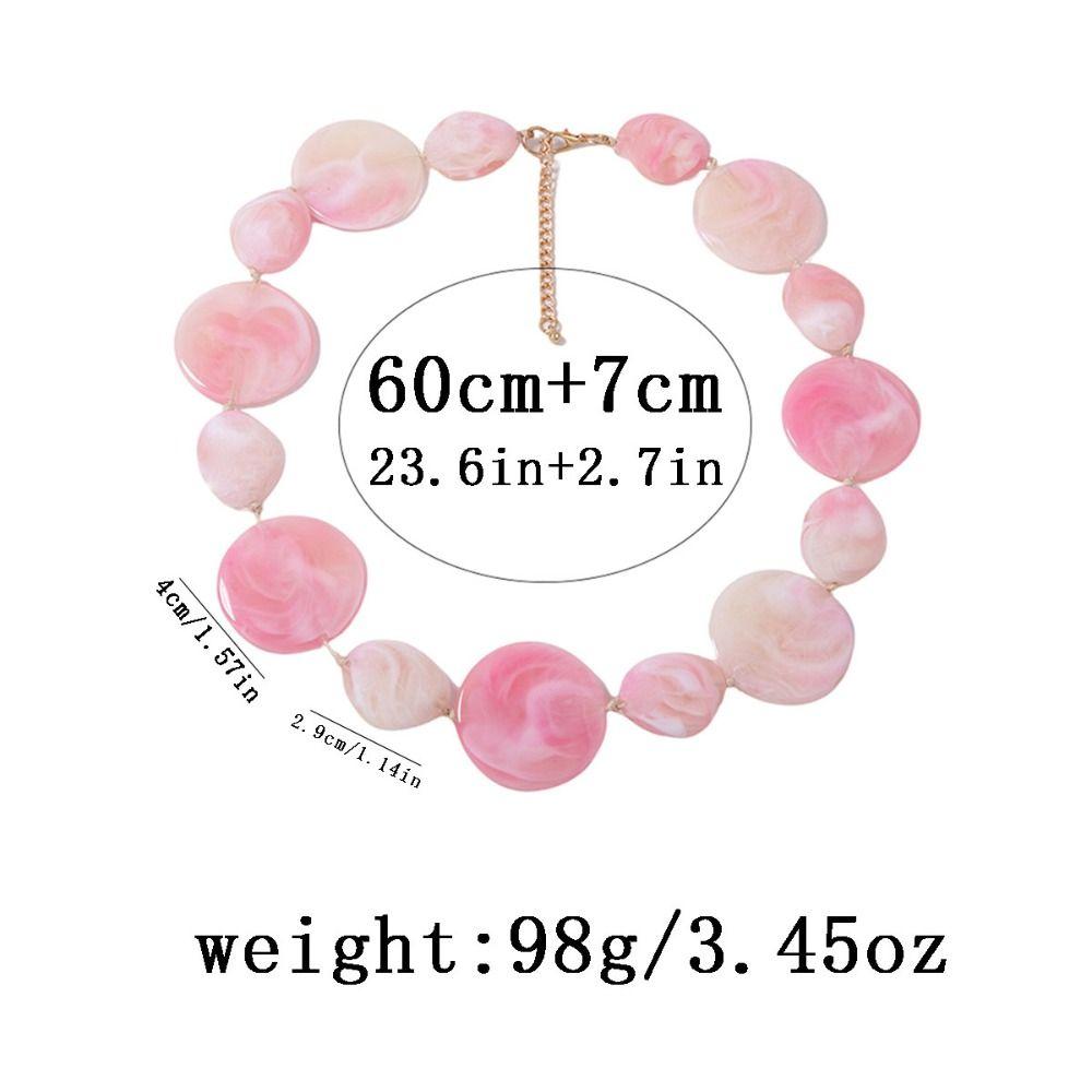 Irregular Vintage Beads Necklaces Pink Neck Chains New Chokers for Women