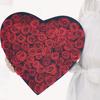 2Pcs/Set Flower Box Heart Shaped Hot Stamping Paper Florist Packaging Rose Gift Case for Party