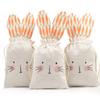 10pcs Gift Bag Rabbit Ear Linen Drawstring Bag Creative Easter Birthday Decoration Storage Bag Drawstring Bags
