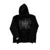Pentagram Spiderweb Hooded Zip-Up Cardigan - Trendy, Versatile Loose Fit for Couples