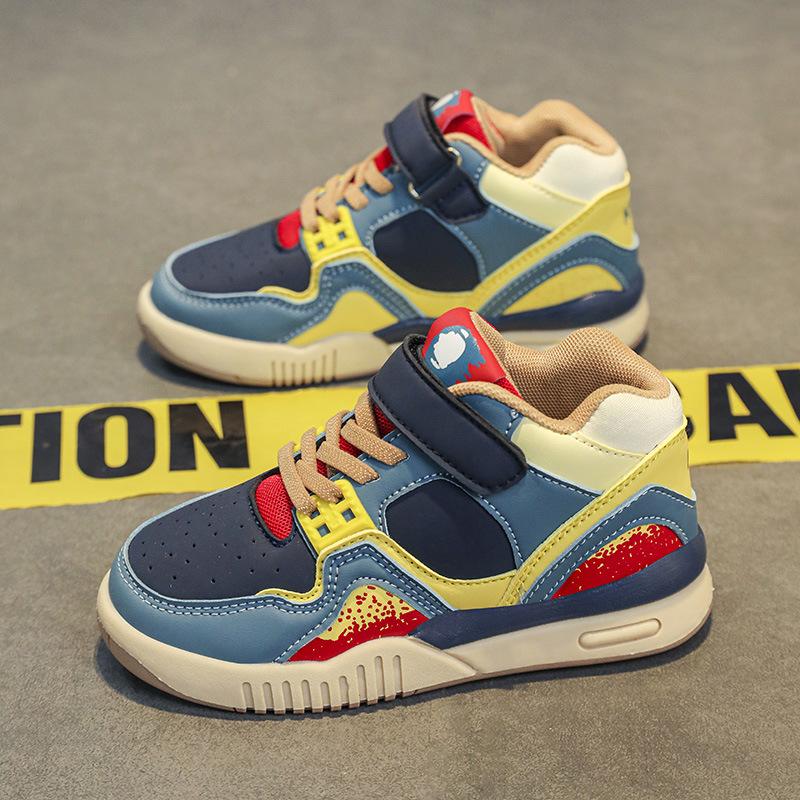 

Soft-soled boys high-top board shoes boys shoes 2025 new autumn and winter children s sports and leisure shoes youth trendy shoes 39 джинсовий синього кольору