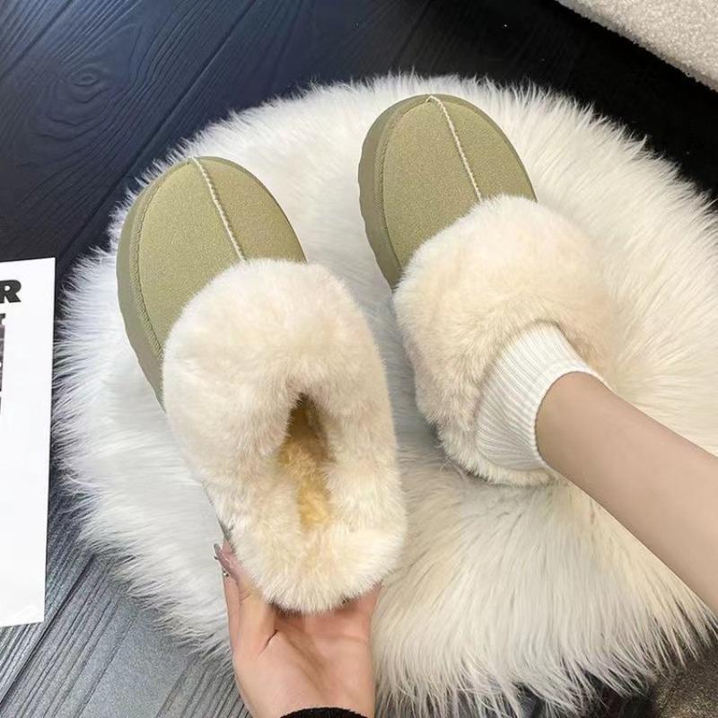 New Style Snow Boots, Cotton Shoes and Thick-soled Shoes for Women with Fleece Toe Caps and Half-slippers
