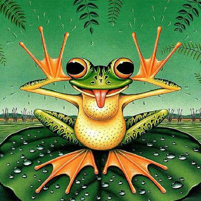 5D DIY Diamond Painting Cartoon Frog Embroidery Cross Stitch Rhinestone Mosaic Home Decor