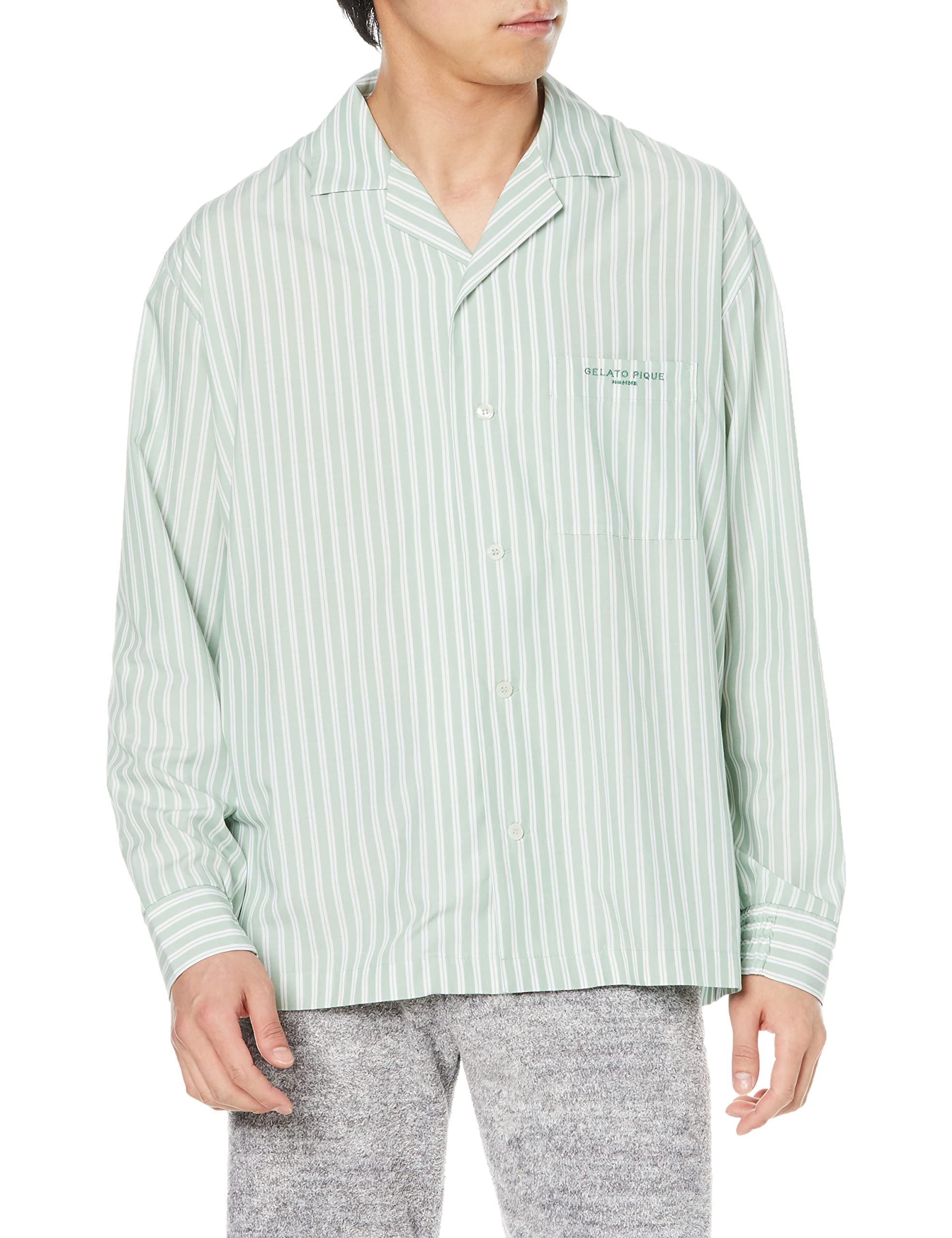

Gelato Pique Homme Striped Shirt PHFT221244 Green Medium Men s