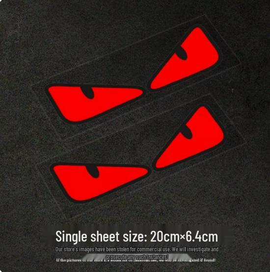 Reflective Devil Eyes Stickers: Creative, Funny Motorbike Expression Decals