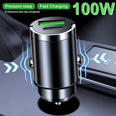 100W Autonabíječka do zapalovače PD Rychlé nabíjení Pro IPhone QC3.0 Mini USB Type C Mini Nabíječka do auta Pro Samsung Huawei xiaomi