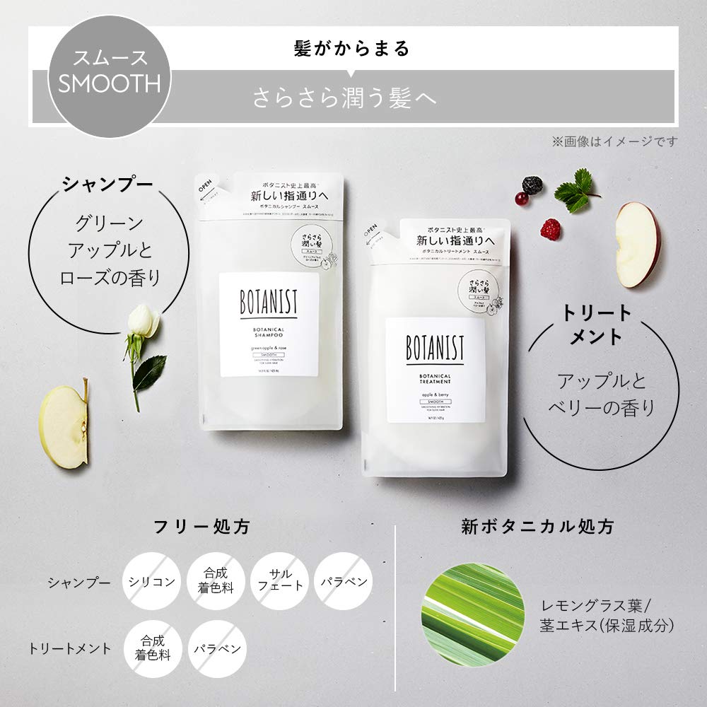 BOTANIST Treatment Body Soap Botanical Hair Body Care for Men and Women Shampoo, [Smooth], [Moist] Set, Care, Conditioner,